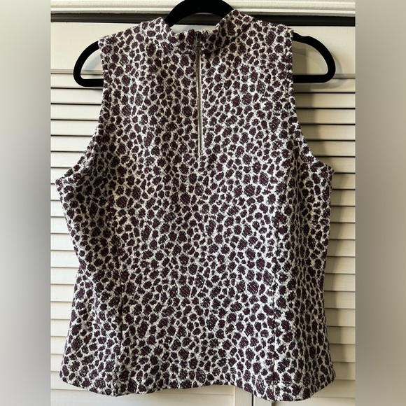 Anthropologie Akemi & Kin Sleeveless Leopard/Plum/Metalic Mock Turtleneck - L - Picture 8 of 8